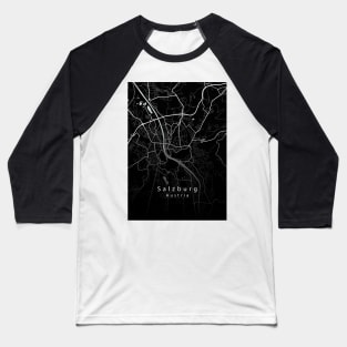 Salzburg Austria City Map dark Baseball T-Shirt